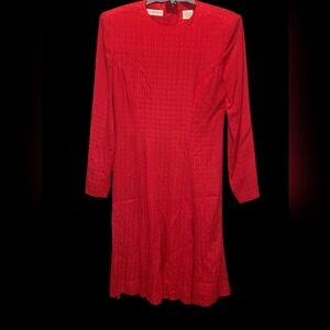 Liz Claiborne Vintage 100% Silk Patterned Long Sleeve Dress Size 4